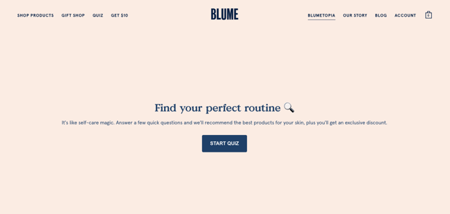 Blume  website as a headless commerce example