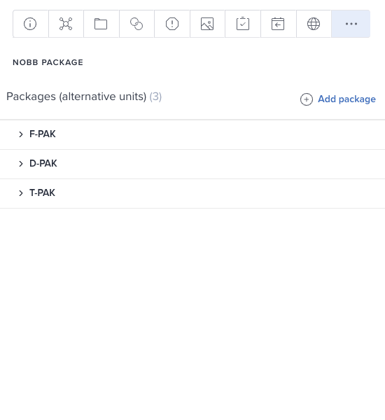 NOBB GS1 Package UI View