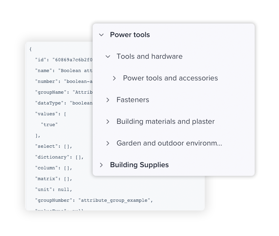 Control product data via APIs and the UI