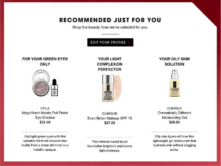 Sephora and their product recommendation engine