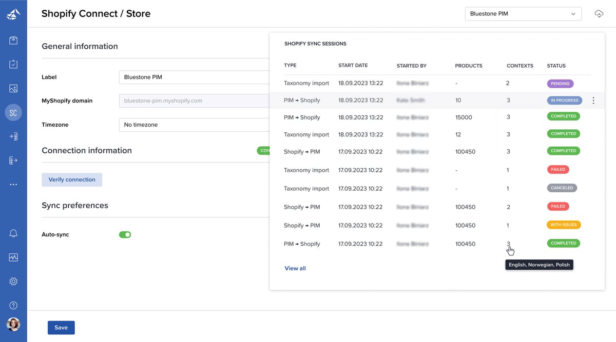Shopify Connect by Bluestone PIM screenshot 1
