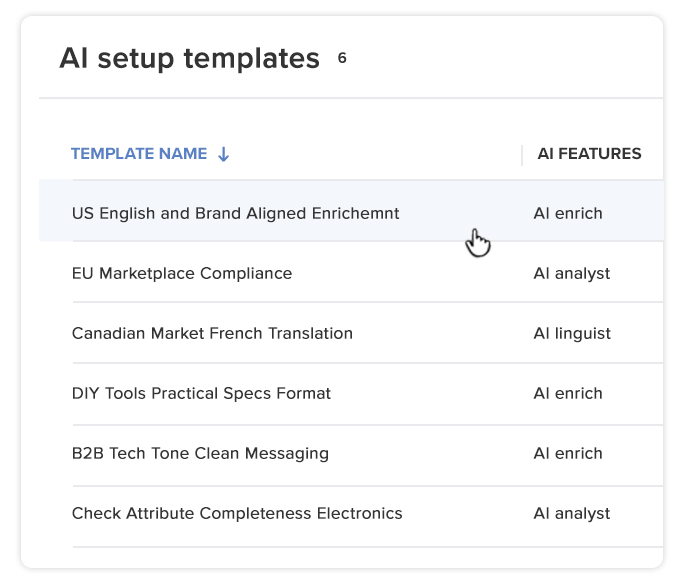 AI templates list